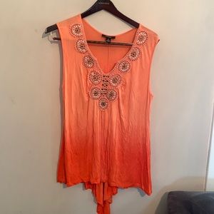 Style & Co Orange Ombré Embellished sleeveless Tank, women’s 2x